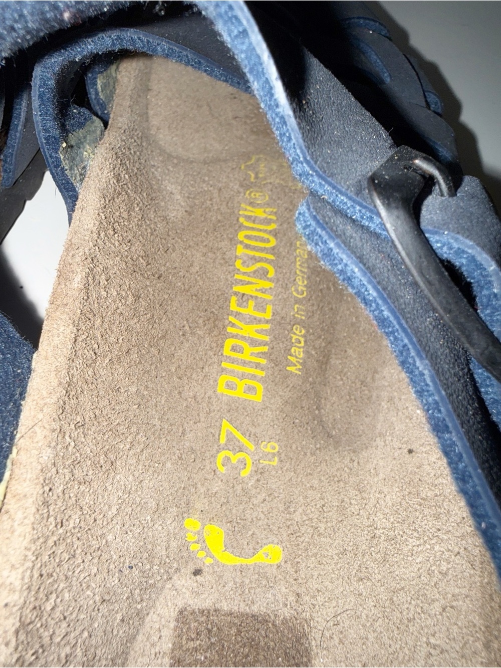 New Birkenstock Pisa Leather Orthopedic Sandals Slides Navy 37 - Picture 5 of 6